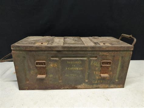 military ammo metal box b.167 i 1943 f.s.c|ww2 ammo box.